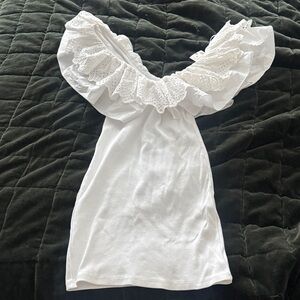 NWT Zara White Off the Shoulder Eyelet dress | S